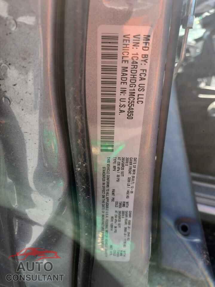 DODGE DURANGO 2021 - 1C4RDHDG1MC554850