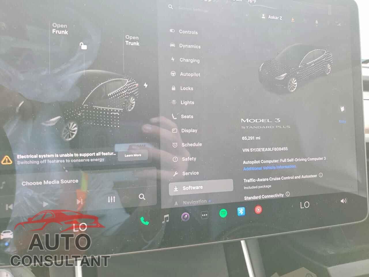 TESLA MODEL 3 2020 - 5YJ3E1EA9LF808455