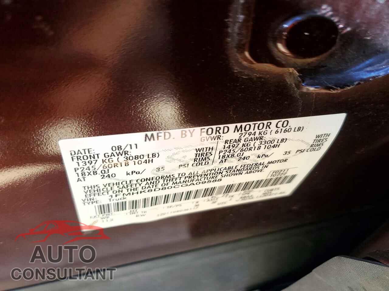 FORD EXPLORER 2012 - 1FMHK8D80CGA09588