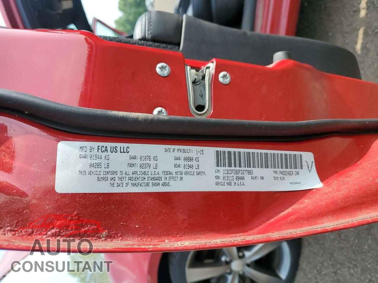 DODGE DART 2015 - 1C3CDFEB2FD277883
