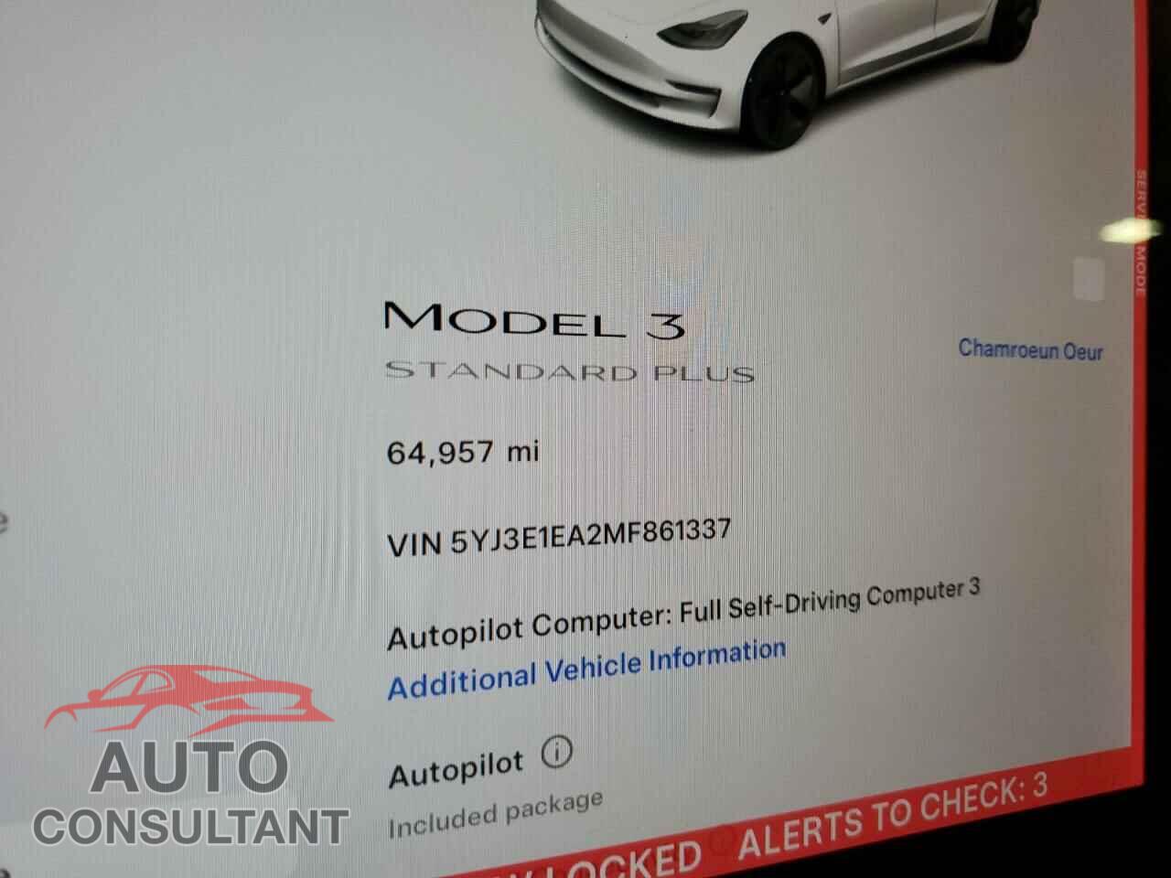 TESLA MODEL 3 2021 - 5YJ3E1EA2MF861337