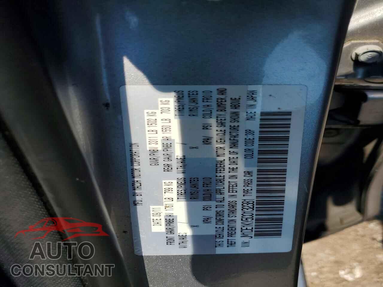 MAZDA 2 2012 - JM1DE1KY5C0132381