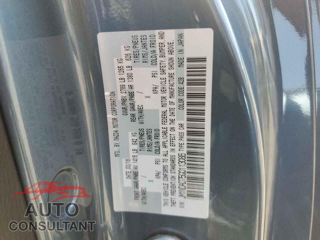MAZDA MX5 2016 - JM1NDAD75G0113086