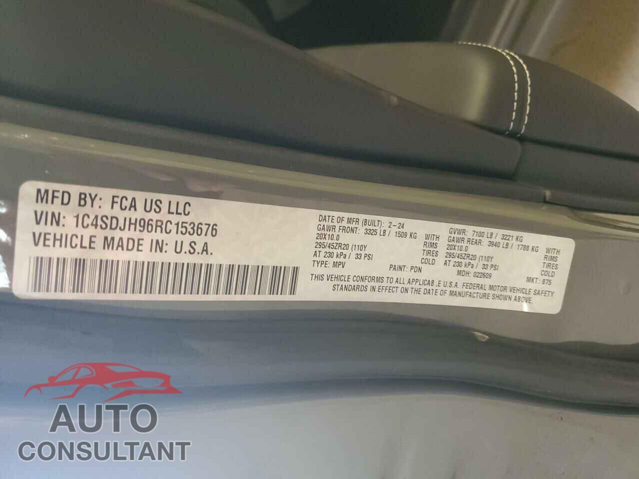 DODGE DURANGO 2024 - 1C4SDJH96RC153676