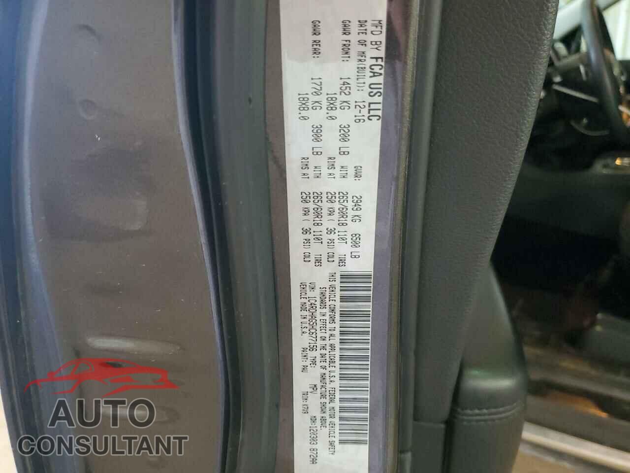 DODGE DURANGO 2017 - 1C4RDHAG5HC677156