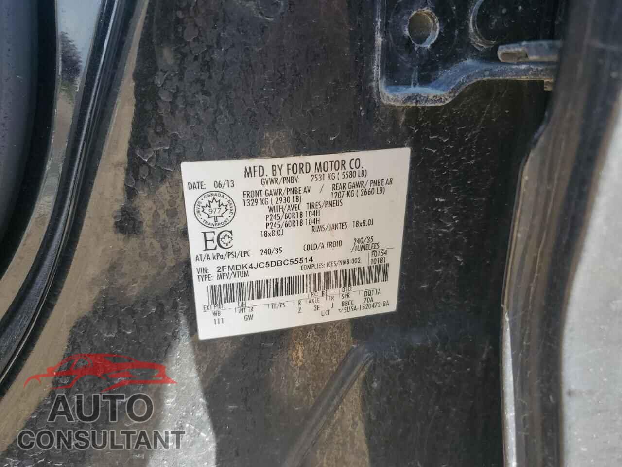 FORD EDGE 2013 - 2FMDK4JC5DBC55514