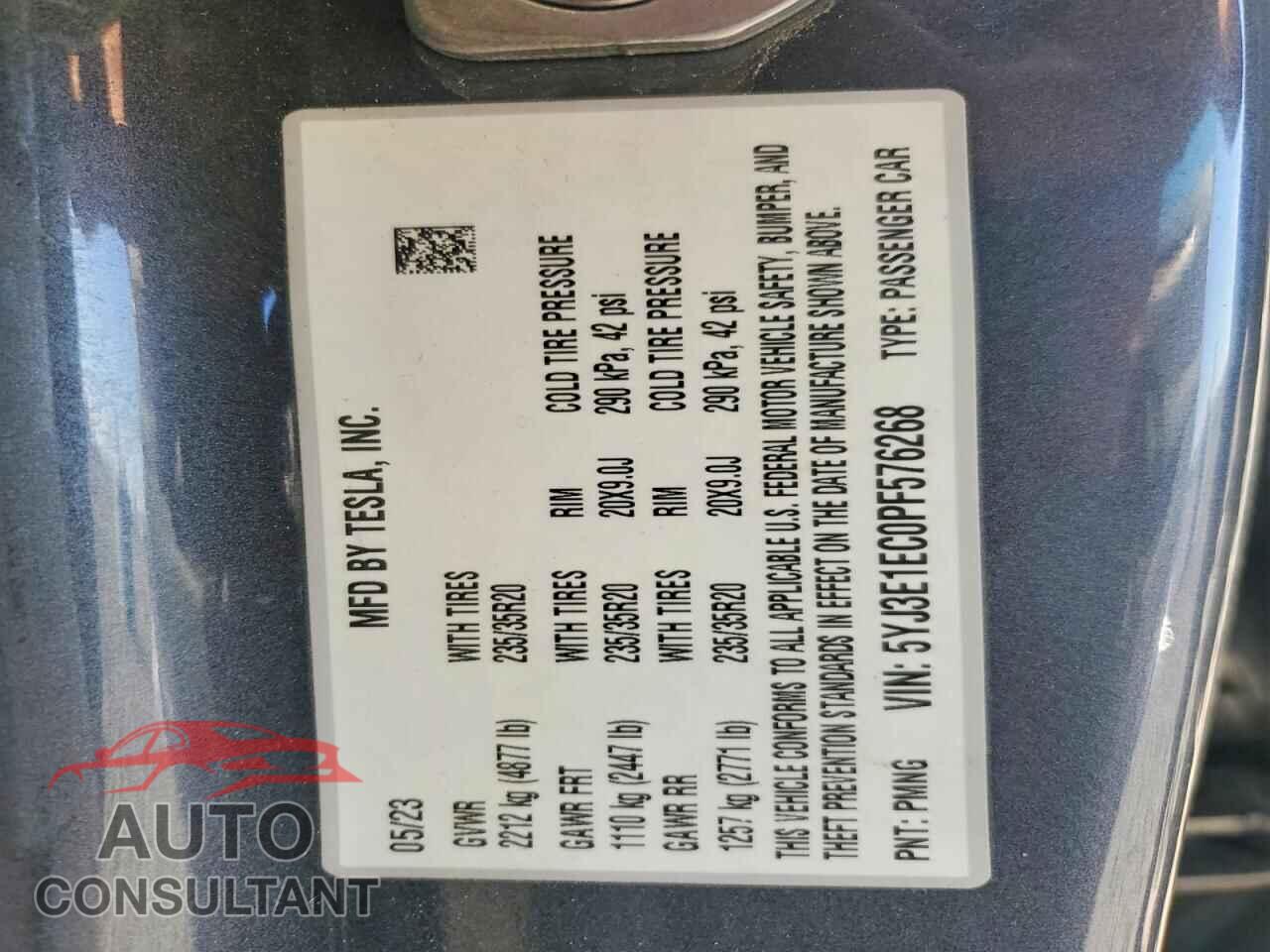 TESLA MODEL 3 2023 - 5YJ3E1EC0PF576268