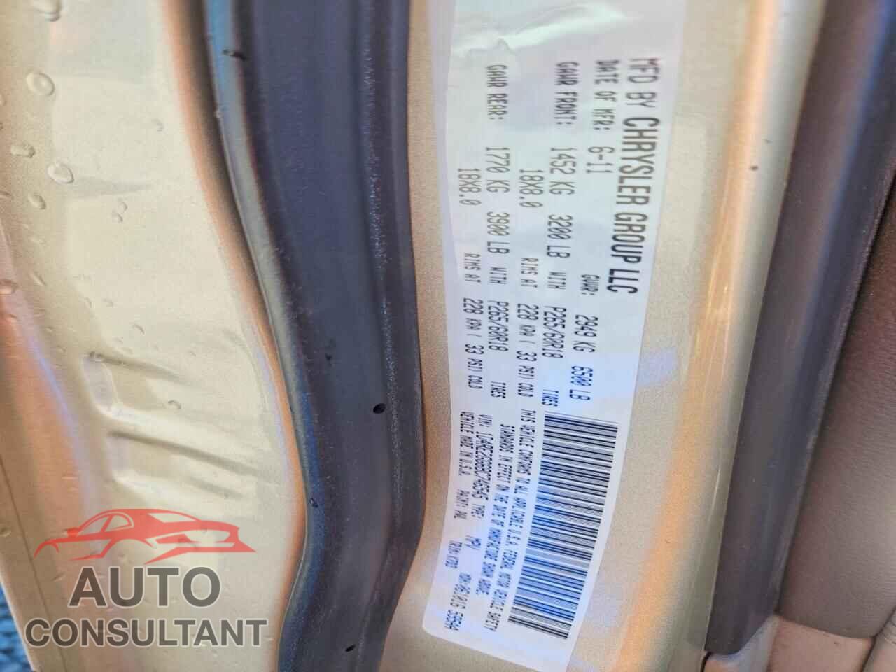 DODGE DURANGO 2011 - 1D4RE2GG6BC746545