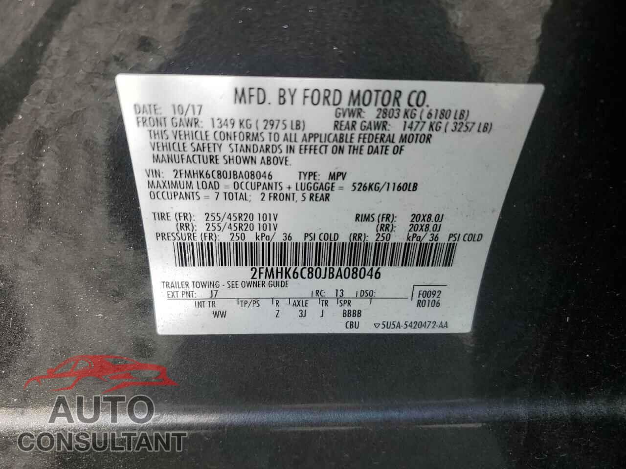 FORD FLEX 2018 - 2FMHK6C80JBA08046