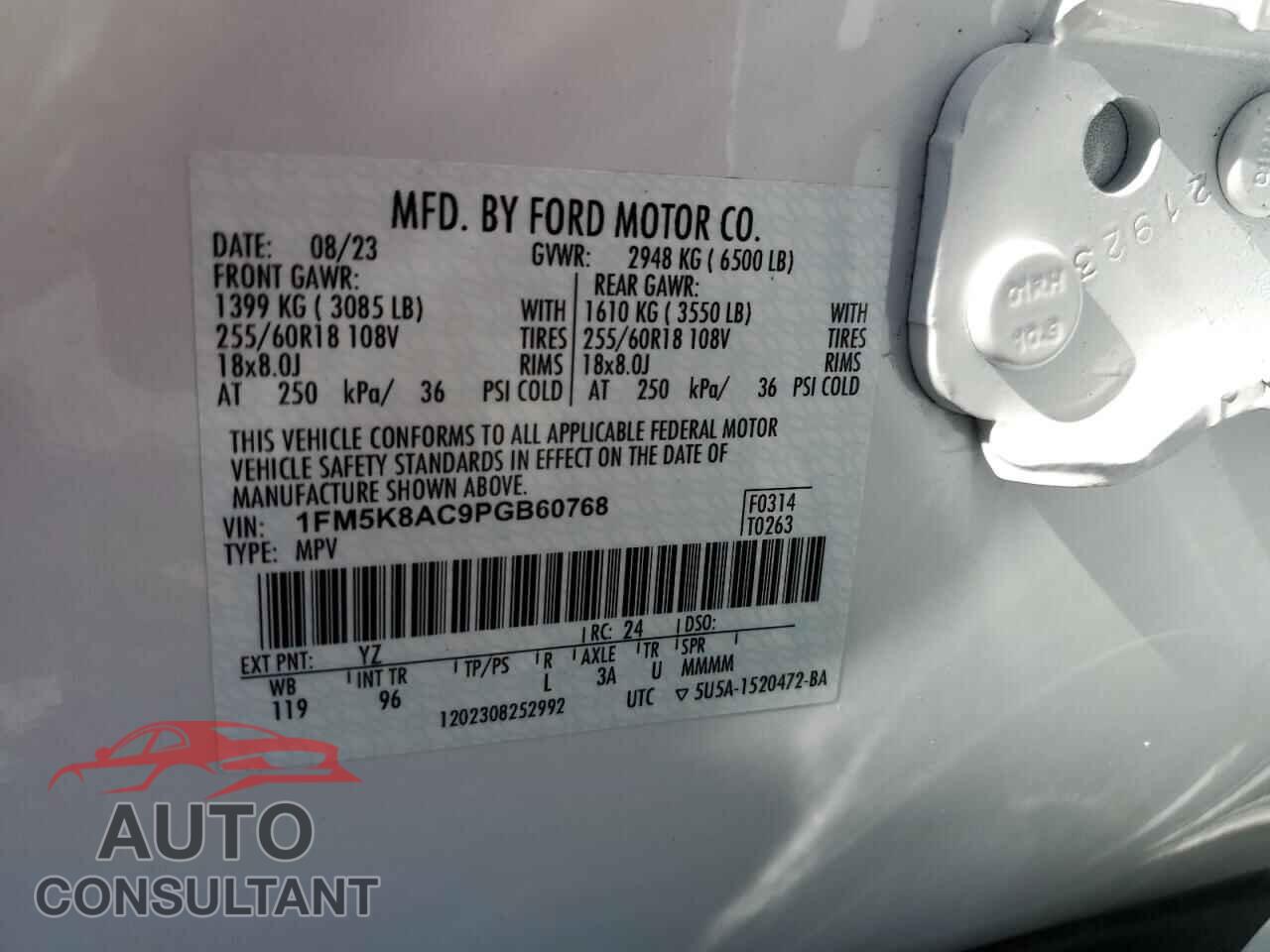 FORD EXPLORER 2023 - 1FM5K8AC9PGB60768