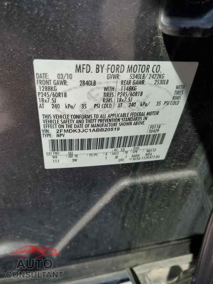FORD EDGE 2010 - 2FMDK3JC1ABB20519
