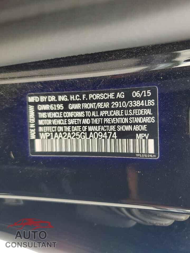 PORSCHE CAYENNE 2016 - WP1AA2A25GLA09474
