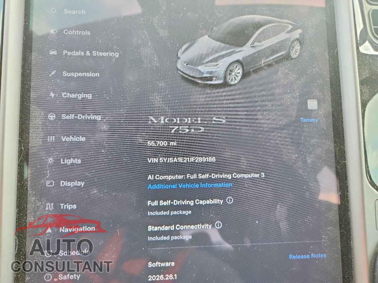 TESLA MODEL S 2018 - 5YJSA1E21JF289186
