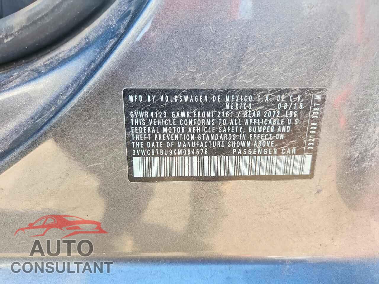 VOLKSWAGEN JETTA 2019 - 3VWC57BU9KM094576