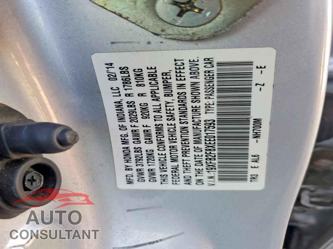 HONDA CIVIC 2014 - 19XFB2F8XEE017593