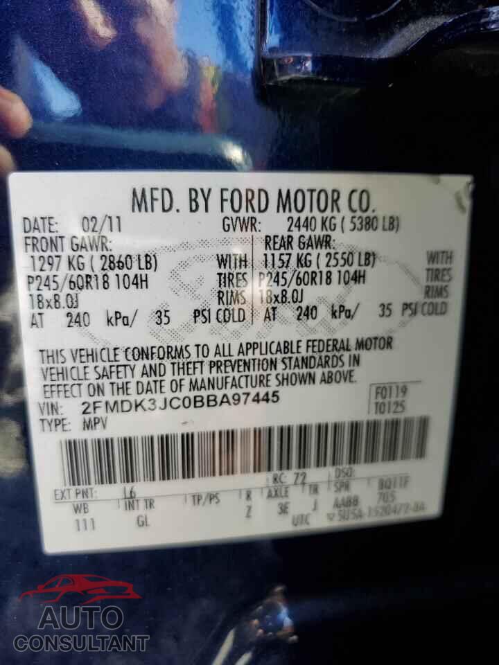 FORD EDGE 2011 - 2FMDK3JC0BBA97445