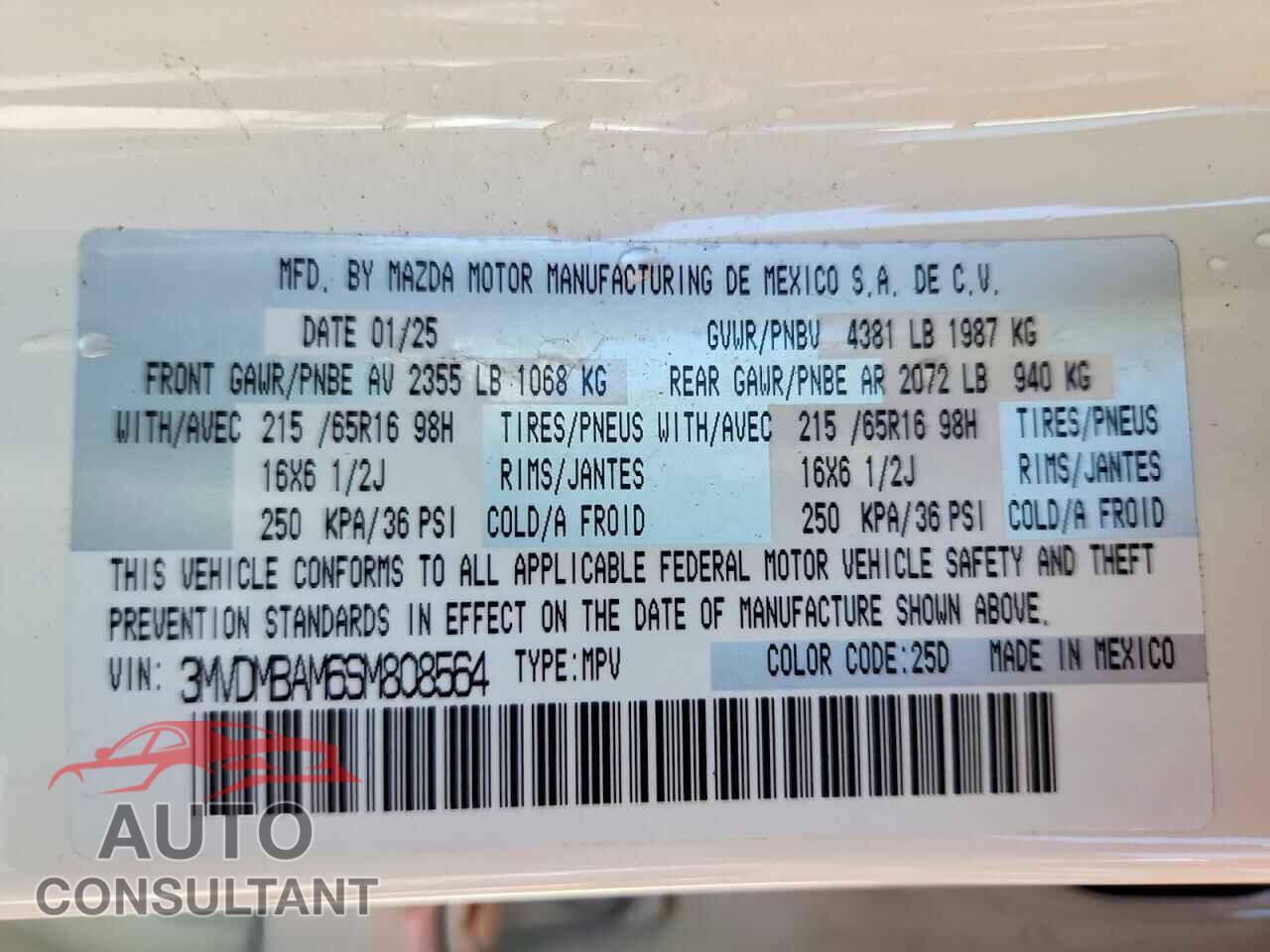 MAZDA CX30 2025 - 3MVDMBAM6SM808564