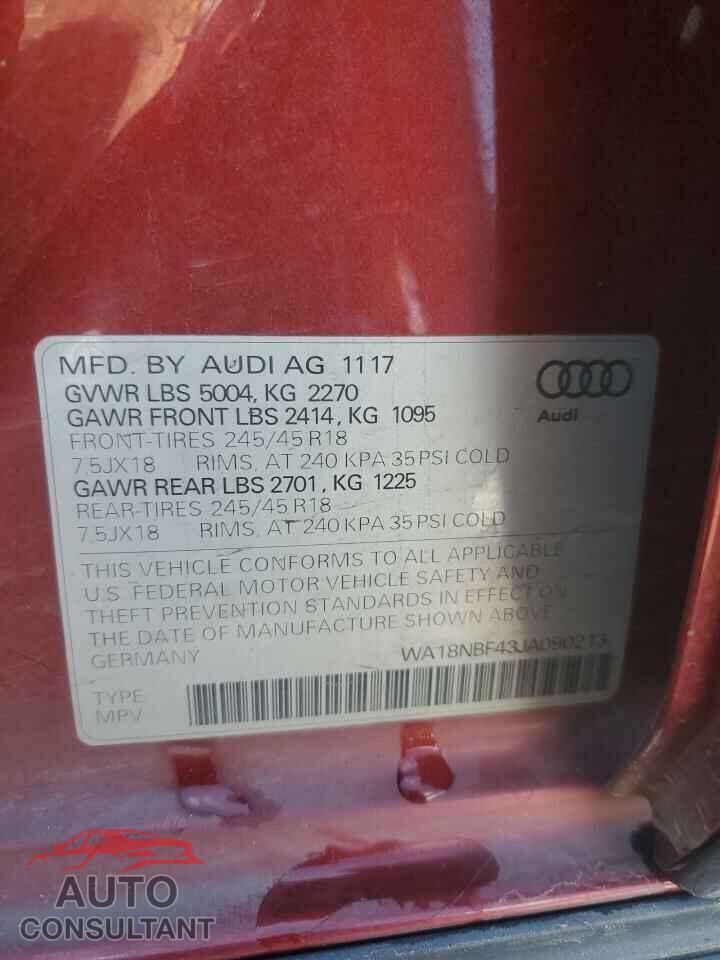 AUDI A4 2018 - WA18NBF43JA090213