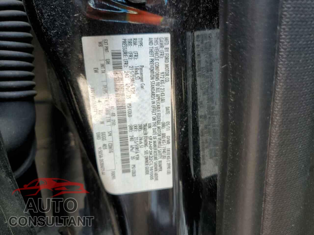 FORD FOCUS 2012 - 1FAHP3K22CL161005