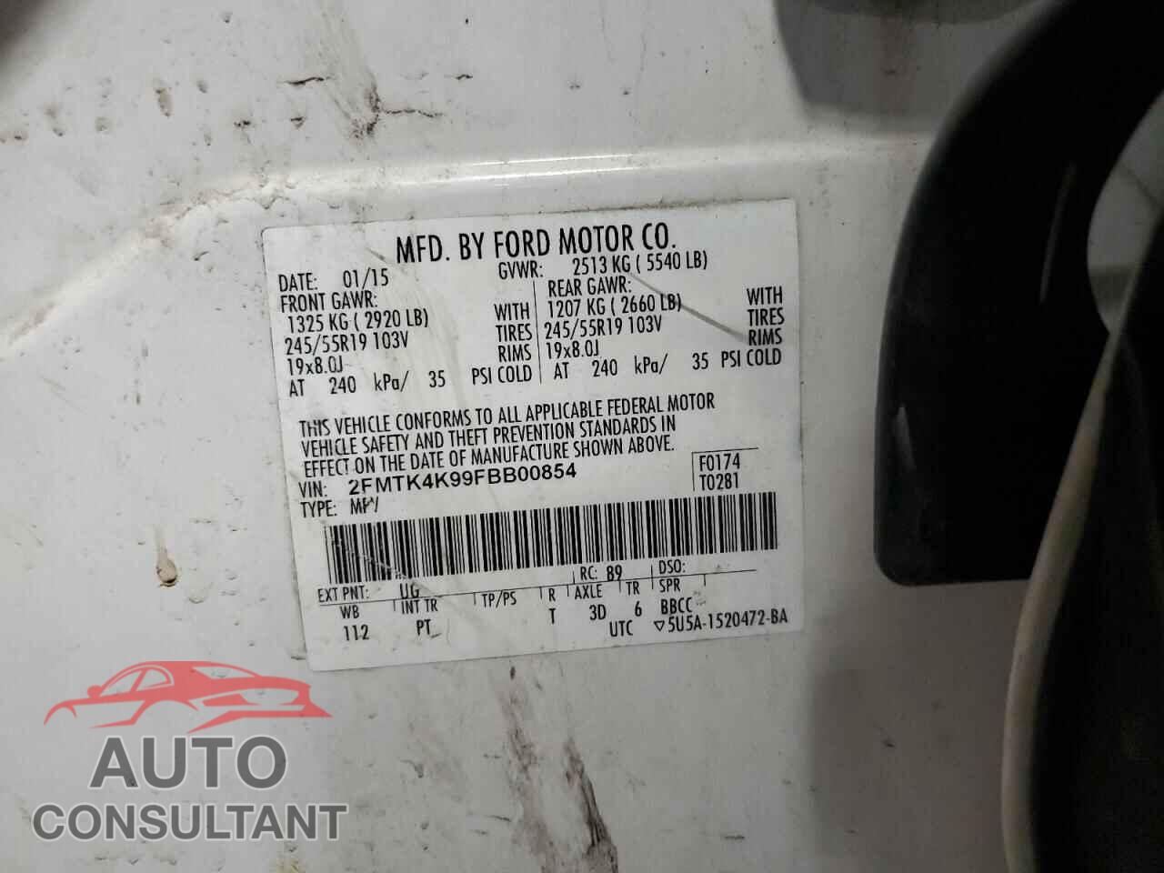 FORD EDGE 2015 - 2FMTK4K99FBB00854