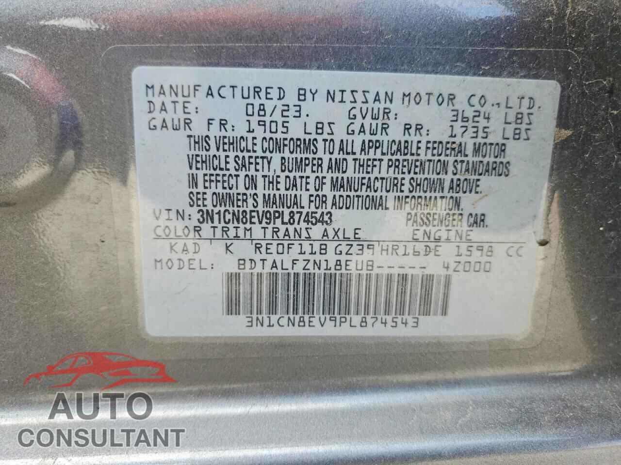 NISSAN VERSA 2023 - 3N1CN8EV9PL874543
