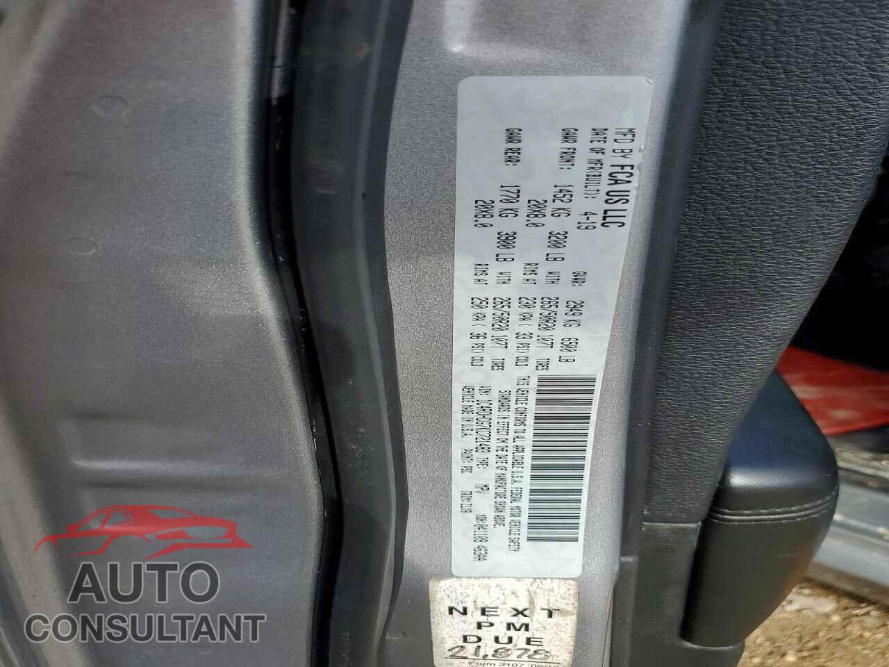 DODGE DURANGO 2019 - 1C4RDHDG7KC721483