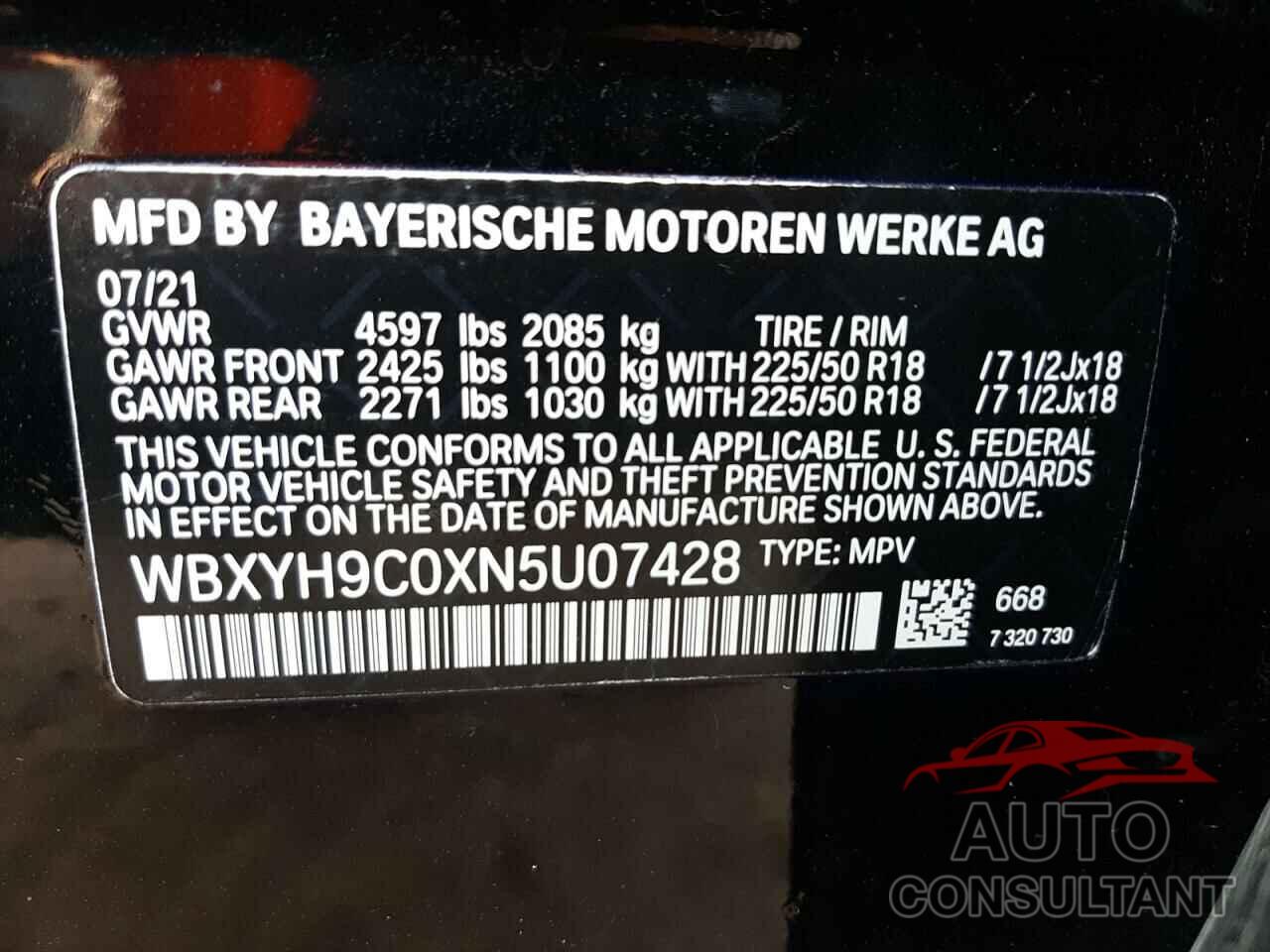 BMW X2 2022 - WBXYH9C0XN5U07428