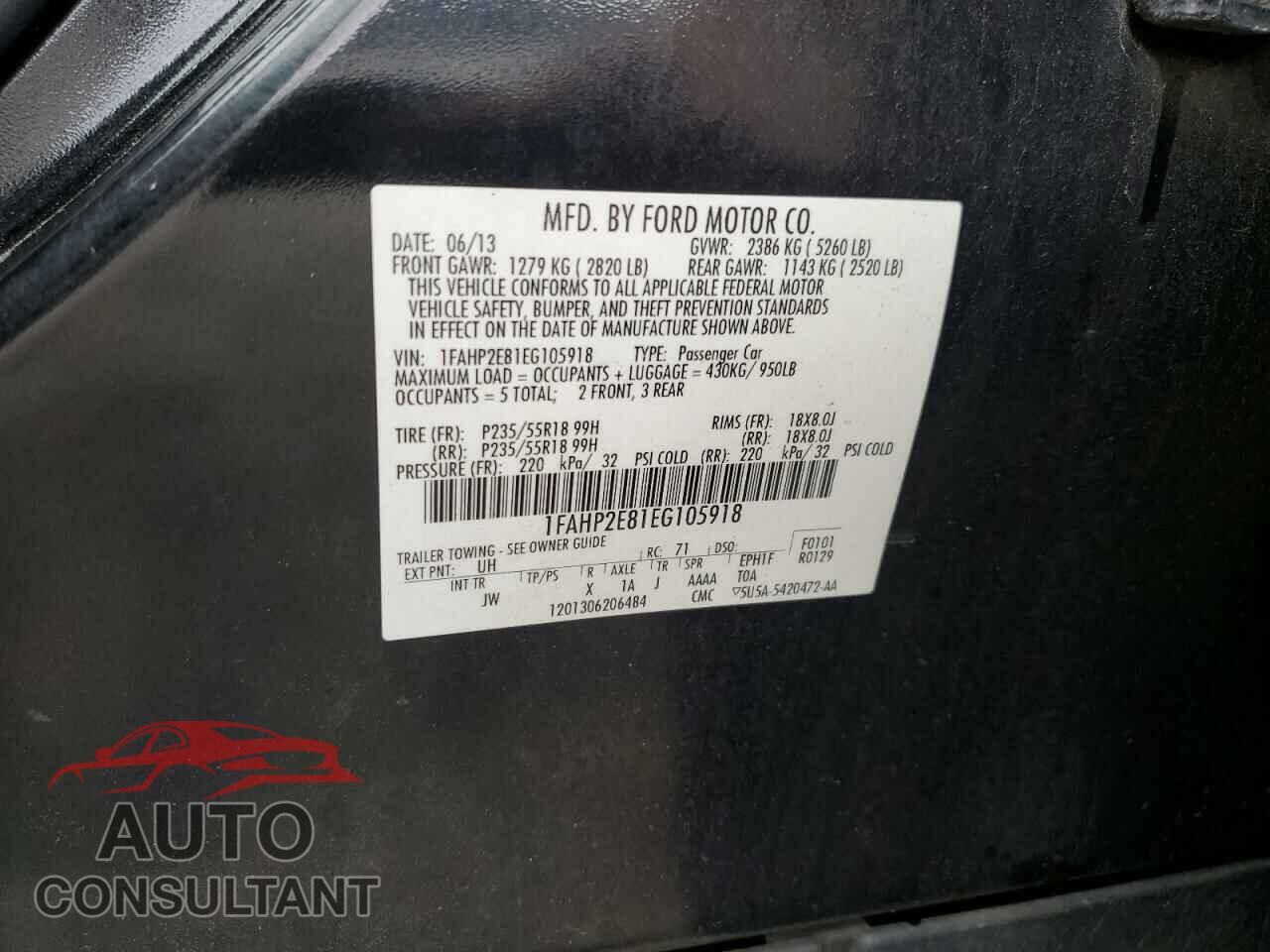 FORD TAURUS 2014 - 1FAHP2E81EG105918