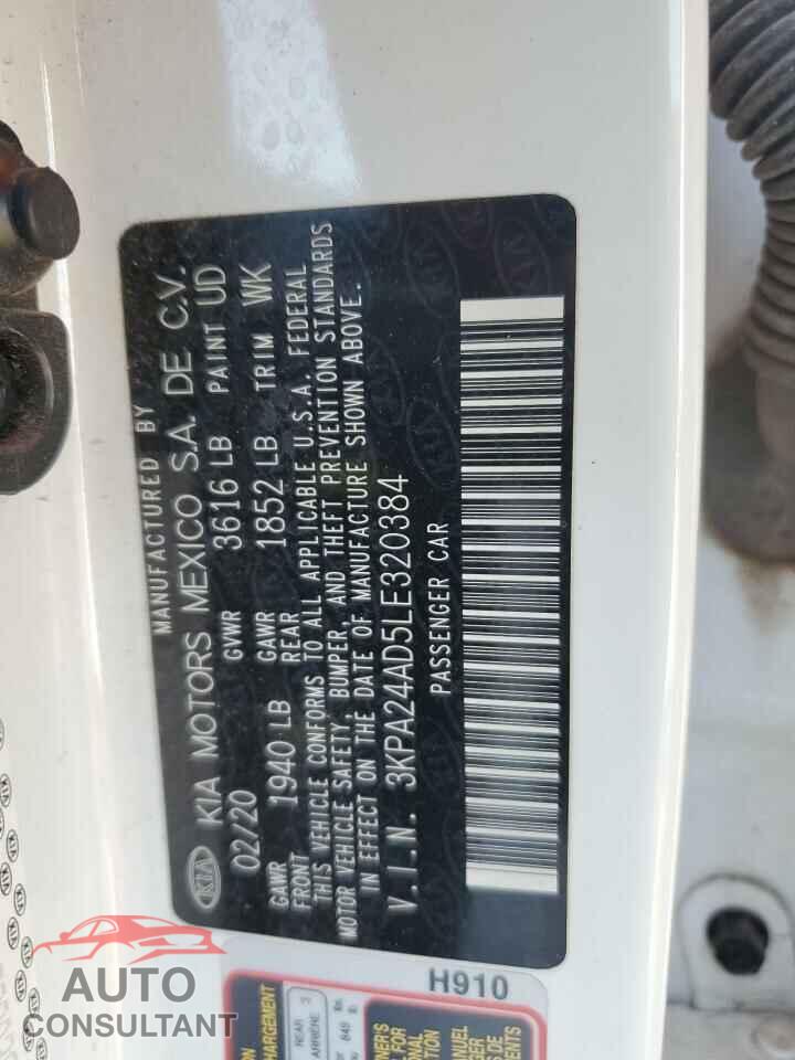 KIA RIO 2020 - 3KPA24AD5LE320384