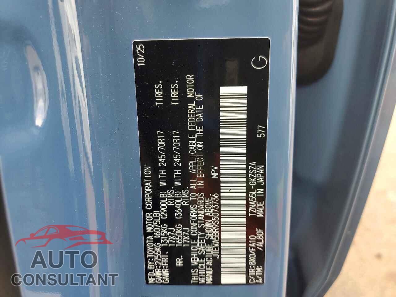 TOYOTA 4RUNNER 2025 - JTEVA5BR9S5073736