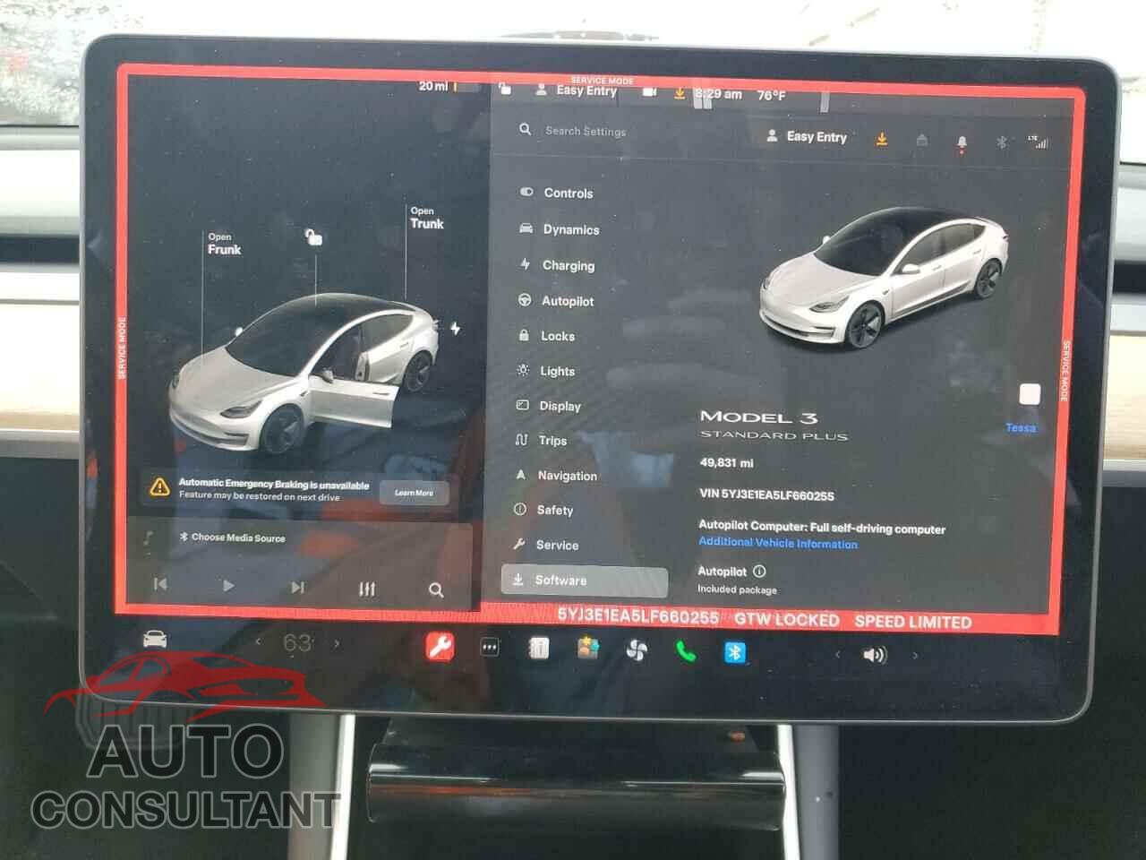 TESLA MODEL 3 2020 - 5YJ3E1EA5LF660255