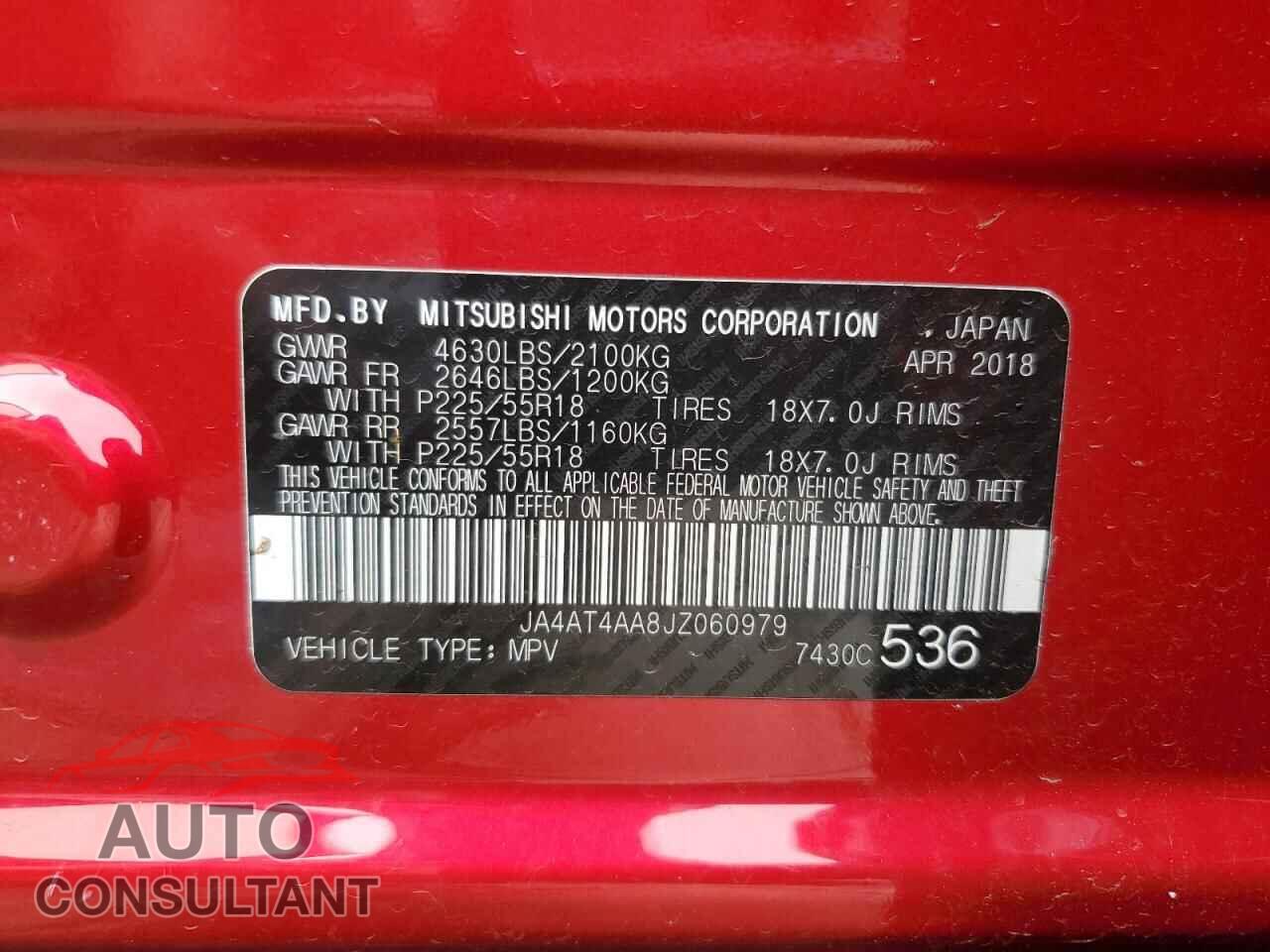 MITSUBISHI ECLIPSE 2018 - JA4AT4AA8JZ060979