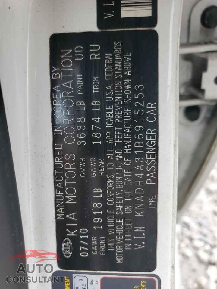 KIA RIO 2011 - KNADH4A31B6915253