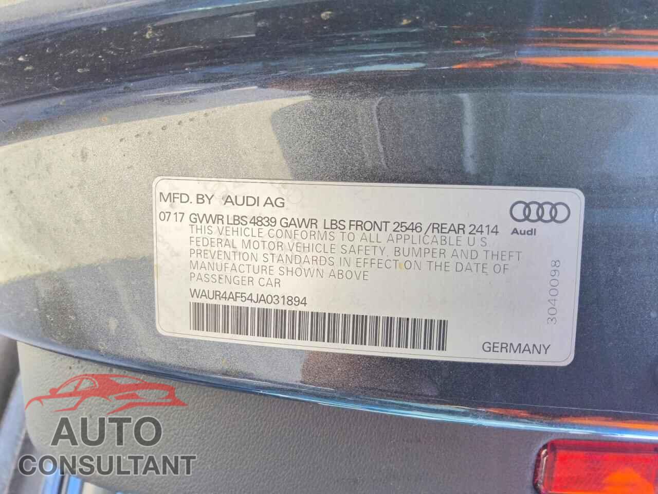 AUDI S5/RS5 2018 - WAUR4AF54JA031894