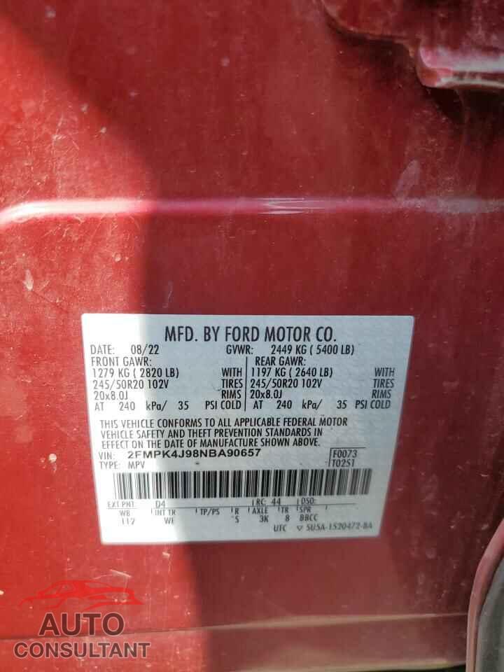 FORD EDGE 2022 - 2FMPK4J98NBA90657