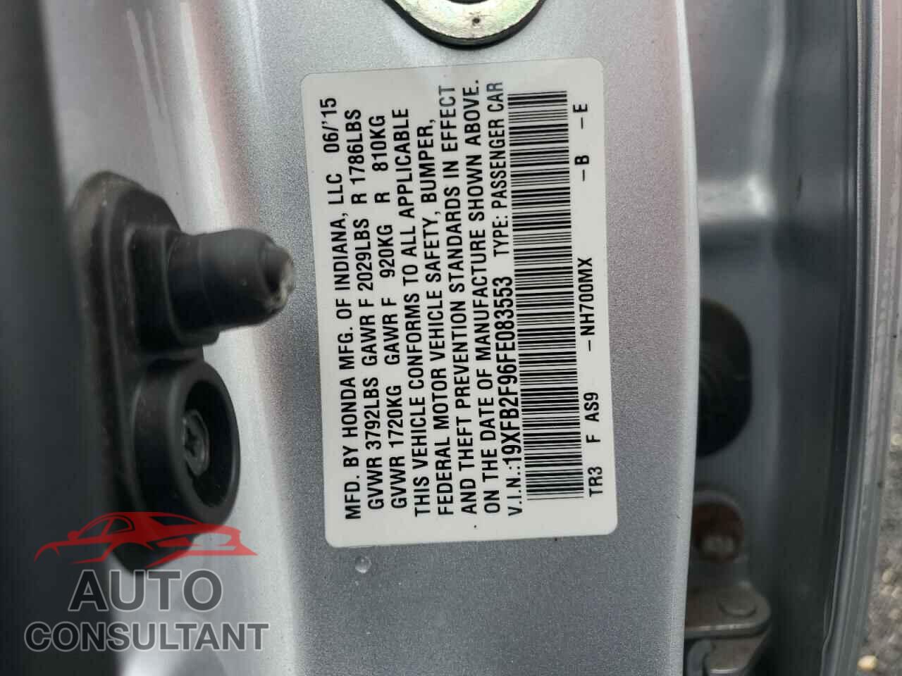 HONDA CIVIC 2015 - 19XFB2F96FE083553