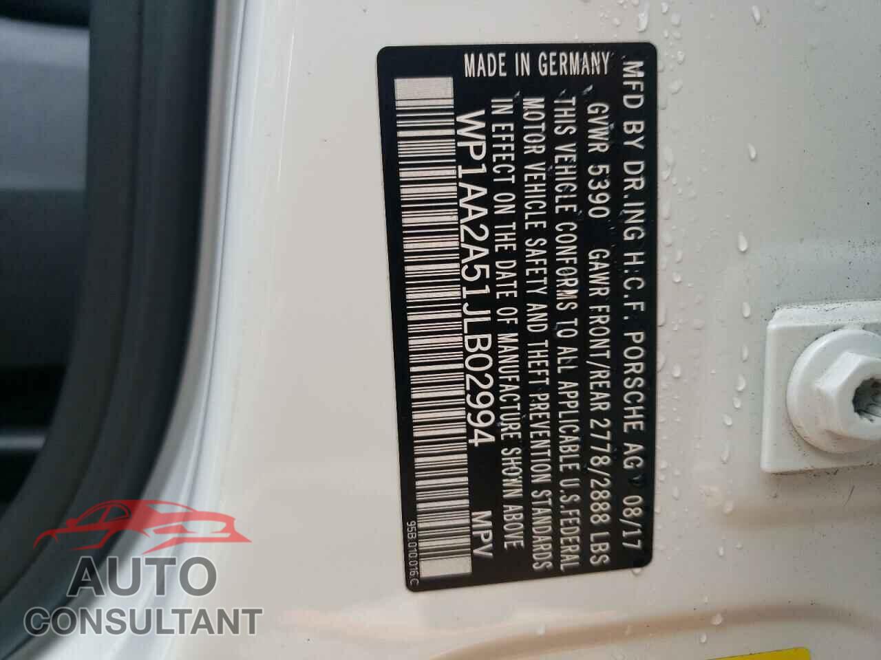 PORSCHE MACAN 2018 - WP1AA2A51JLB02994