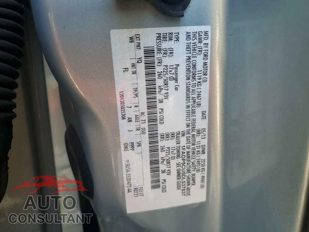 FORD CMAX 2013 - 1FADP5CU5DL537837