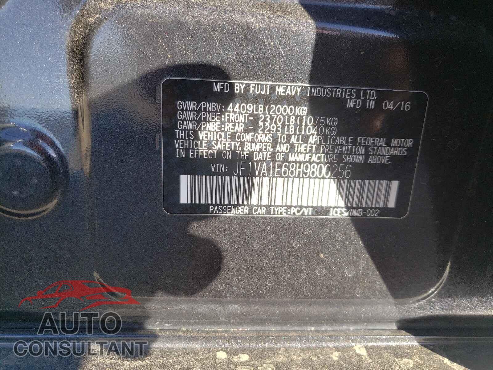 SUBARU WRX 2017 - JF1VA1E68H9800256