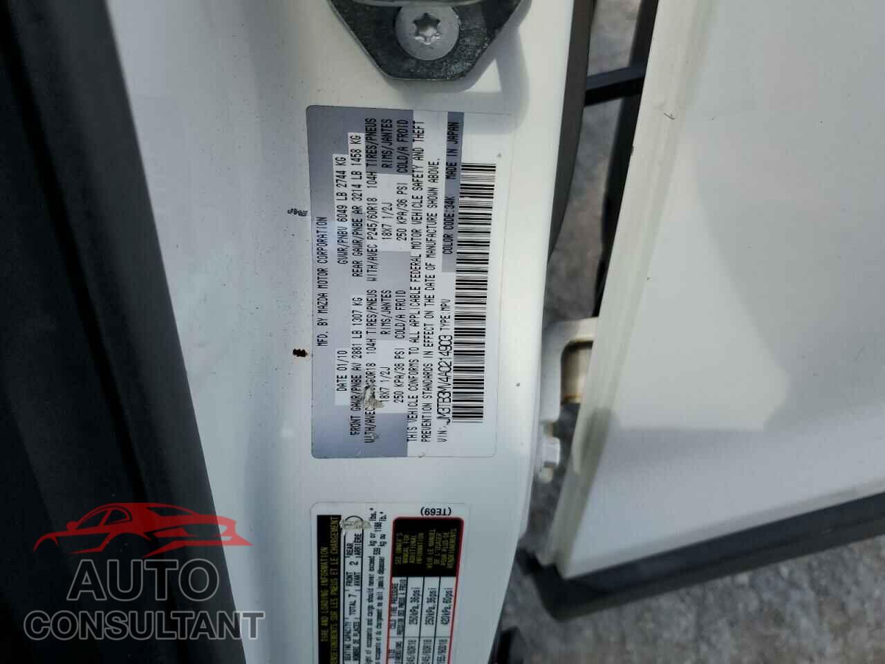 MAZDA CX-9 2010 - JM3TB3MV4A0214903