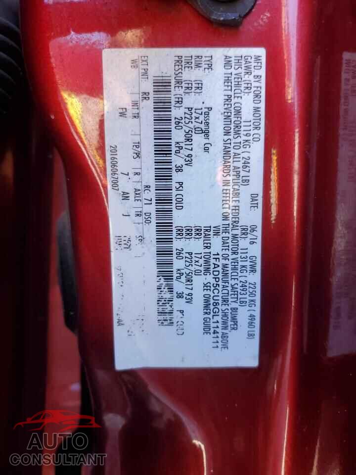 FORD CMAX 2016 - 1FADP5CU8GL114111