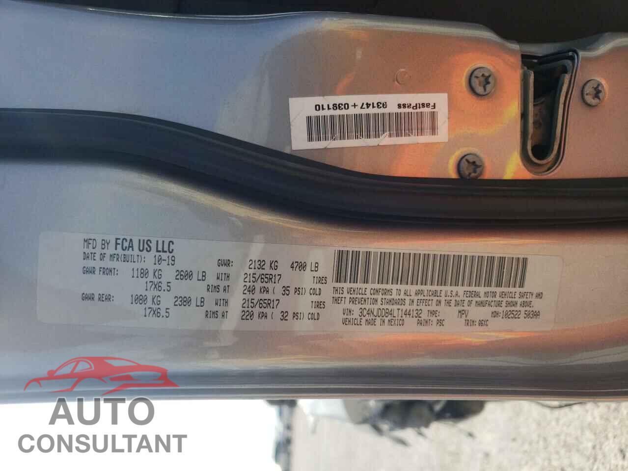 JEEP COMPASS 2020 - 3C4NJDDB4LT144132