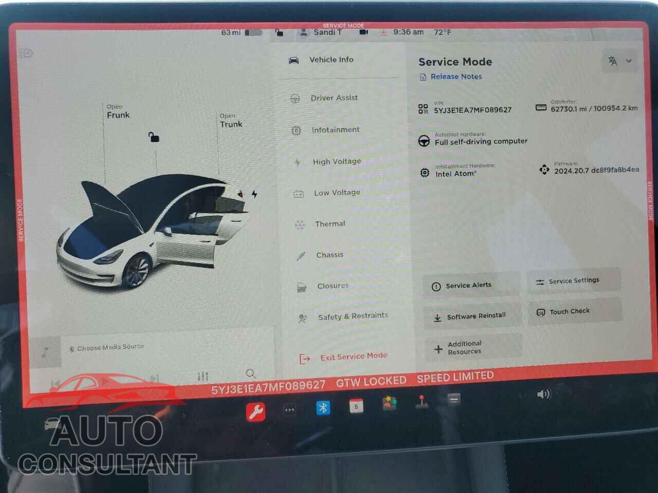 TESLA MODEL 3 2021 - 5YJ3E1EA7MF089627