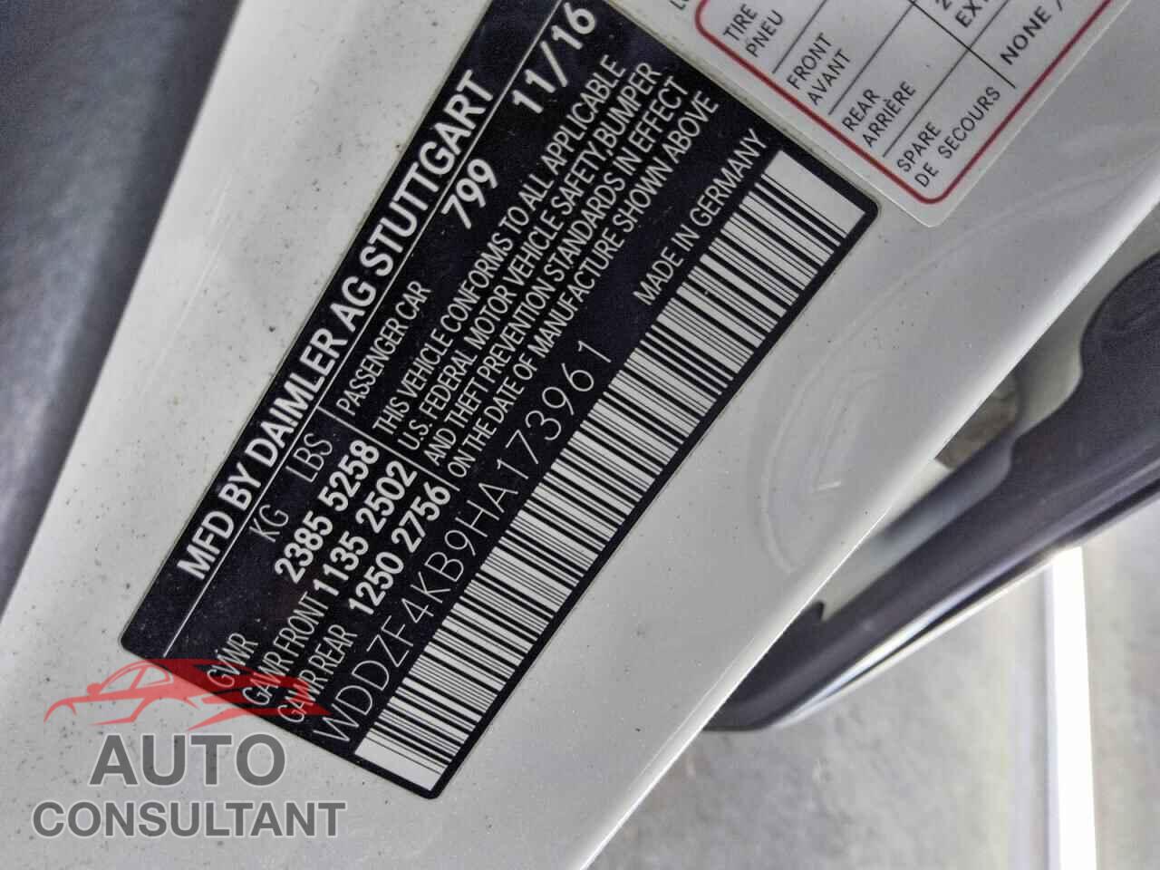 MERCEDES-BENZ E-CLASS 2017 - WDDZF4KB9HA173961