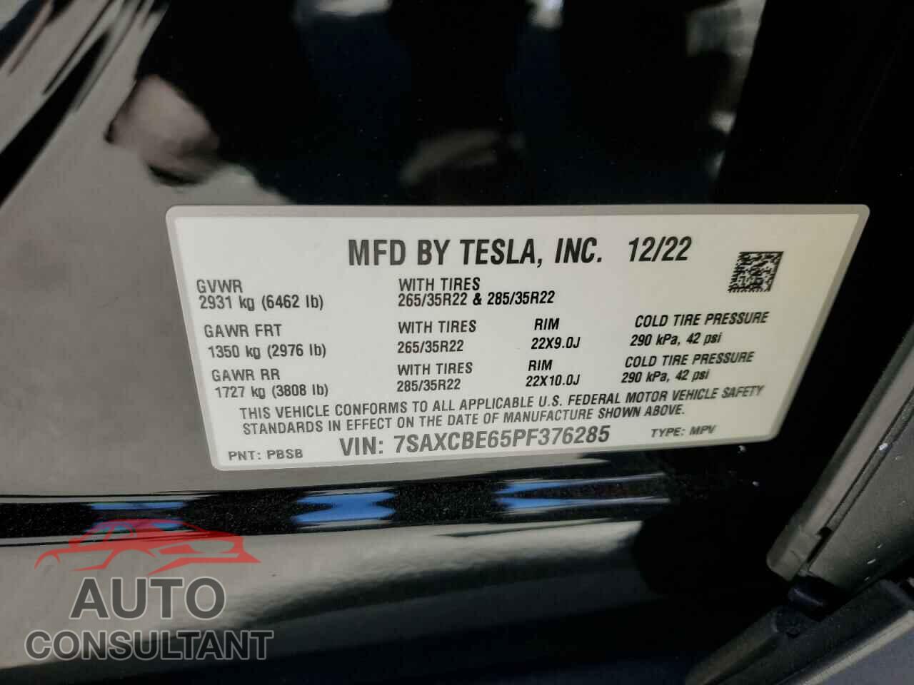 TESLA MODEL X 2023 - 7SAXCBE65PF376285