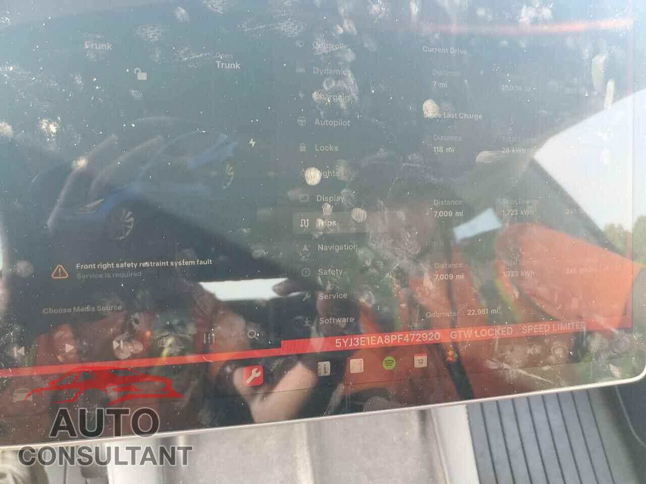 TESLA MODEL 3 2023 - 5YJ3E1EA8PF472920
