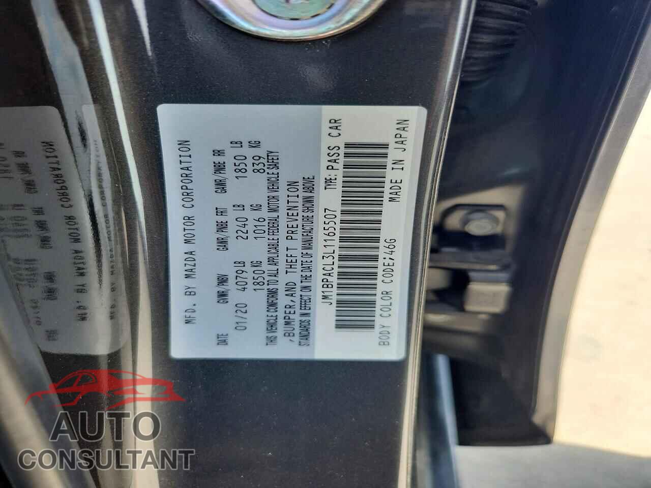 MAZDA 3 2020 - JM1BPACL3L1165507