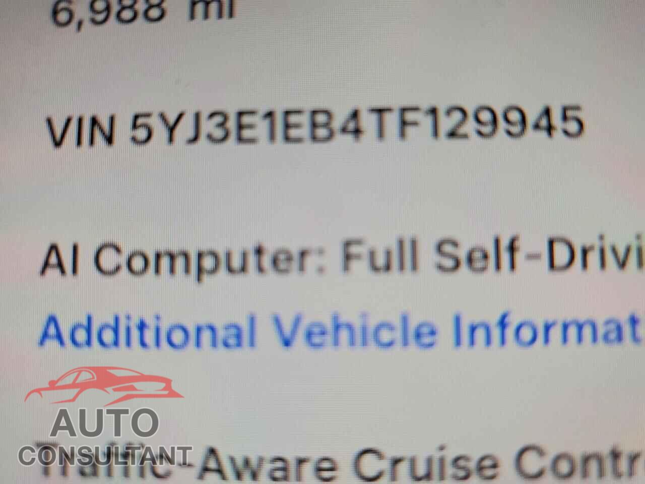 TESLA MODEL 3 2026 - 5YJ3E1EB4TF129945