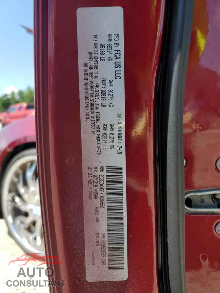 DODGE CHARGER 2019 - 2C3CDXHG1KH690551
