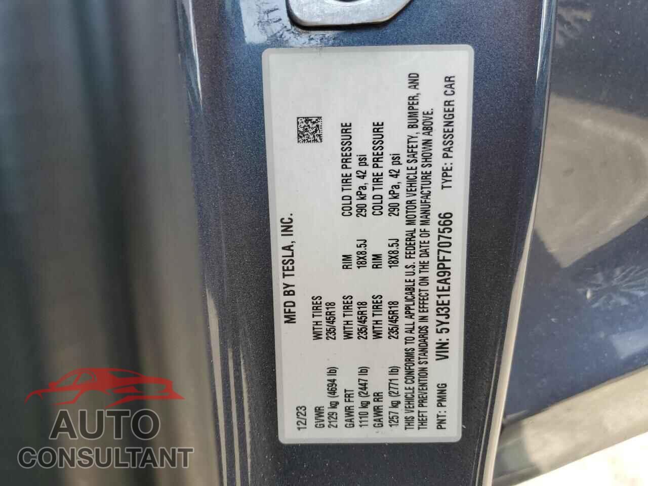 TESLA MODEL 3 2023 - 5YJ3E1EA9PF707566